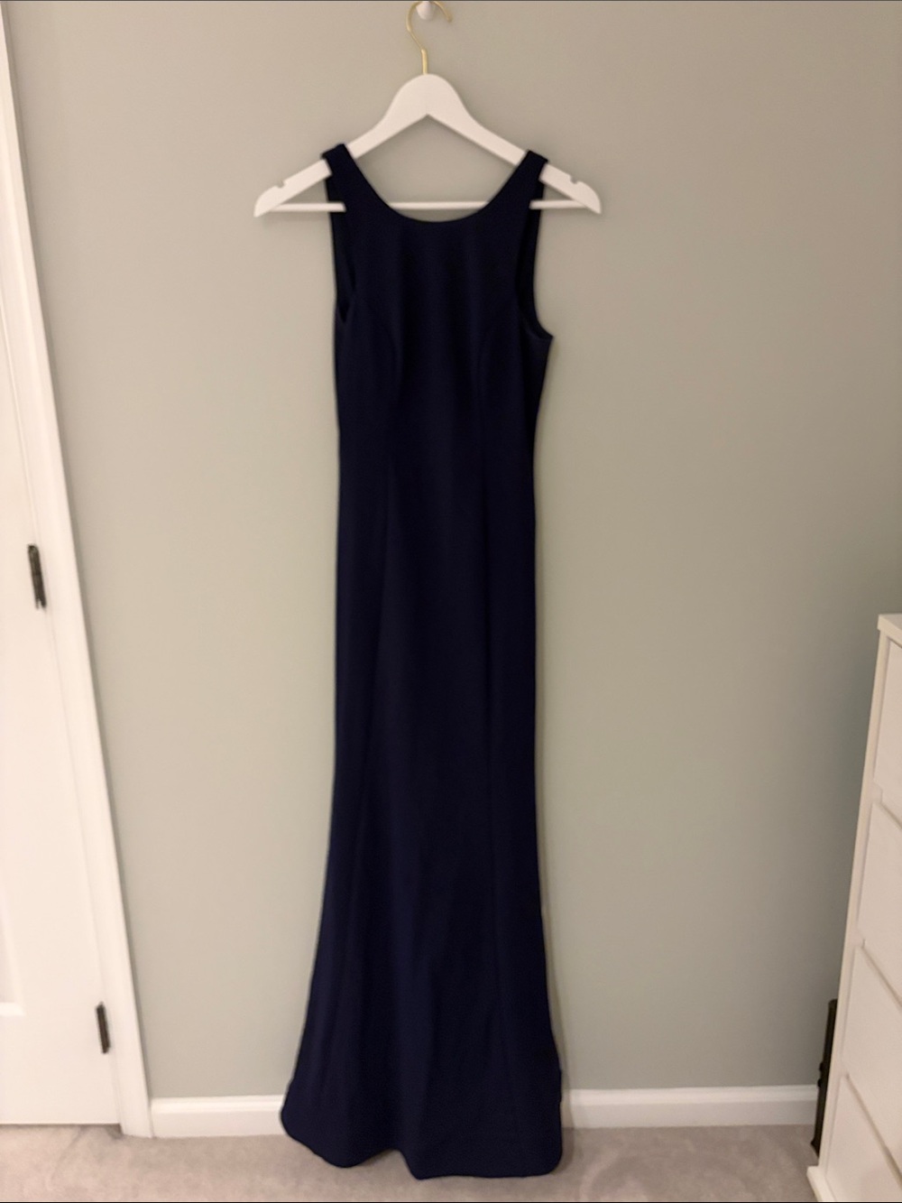 Sequin Hearts Navy Sleeveless Maxi Gown
